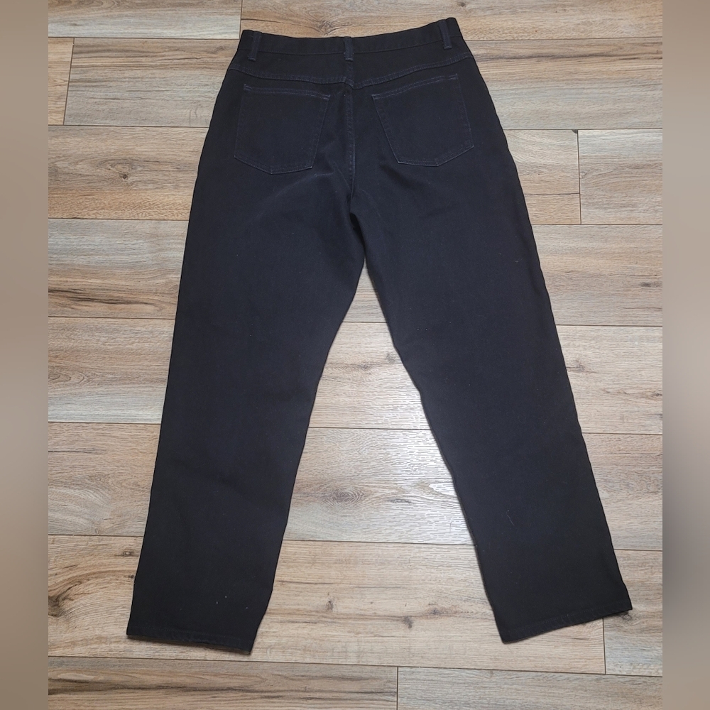 L.L.Bean Black Denim Original Fit Relaxed Jeans Women's Size 14 - Picture 4 of 5